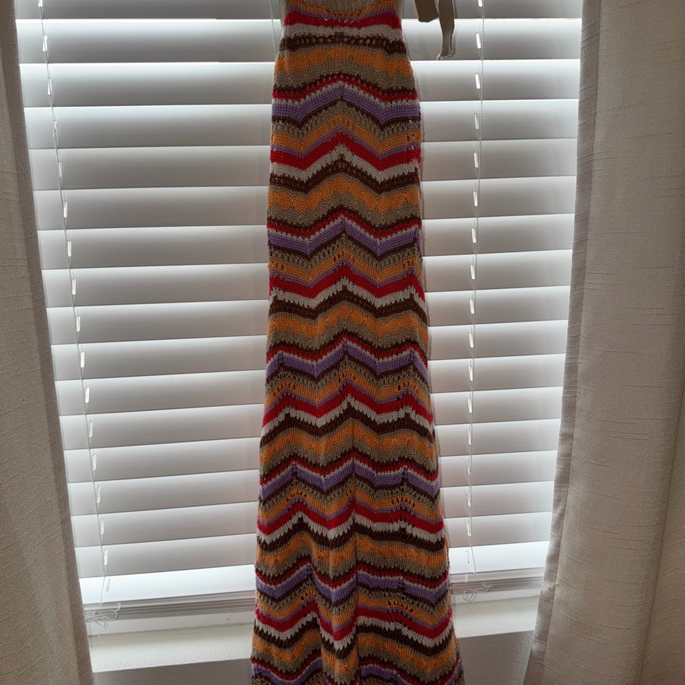 Colorful Chevron halter 70’s Dress